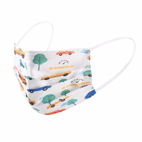 Masque de protection jetable pour enfants, type contour d'oreille avec impression